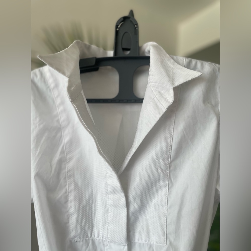 ShirtDress With Sheer Layer in White - Picture 7 of 16